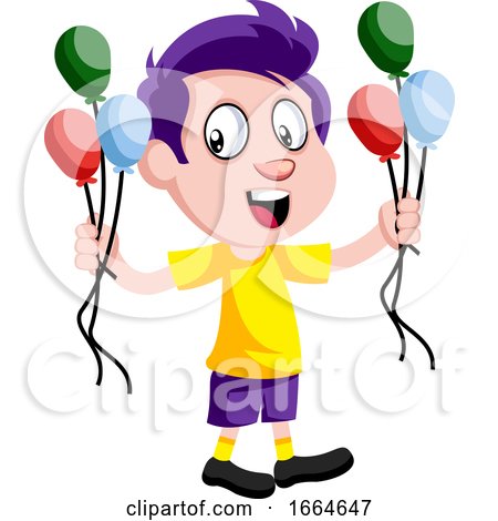 Boy with Balloons by Morphart Creations