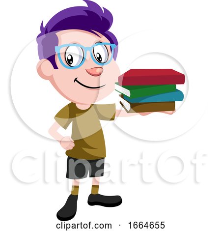 Boy Holding Books by Morphart Creations