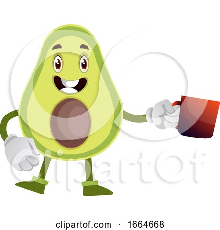 Avocado with Cup of Tea by Morphart Creations