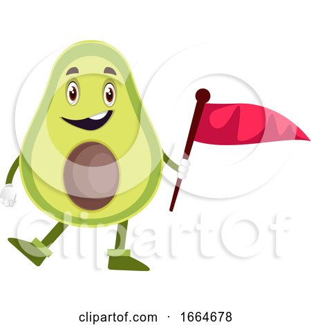 Avocado Holding Flag by Morphart Creations