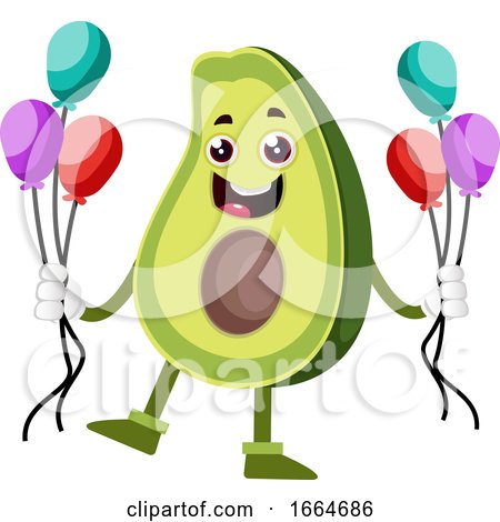 Avocado with Balloons by Morphart Creations