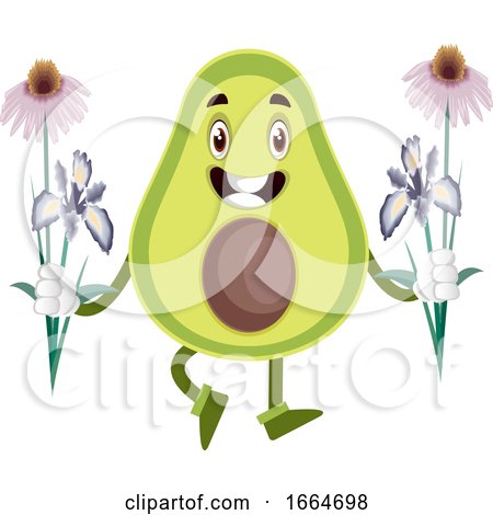 Avocado Holding Flowers by Morphart Creations