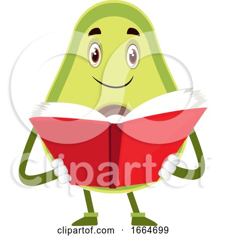 Avocado Reading Book by Morphart Creations