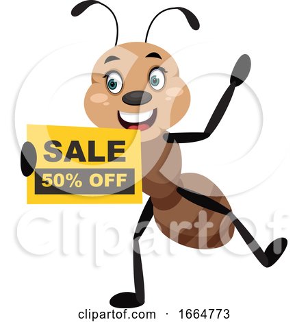 Ant with Sale Sign by Morphart Creations