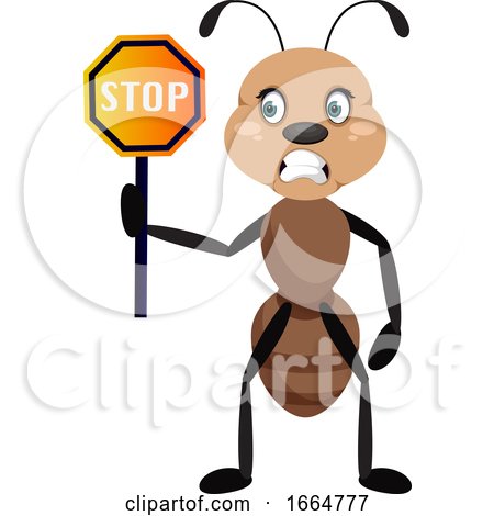 Ant with Stop Sign by Morphart Creations