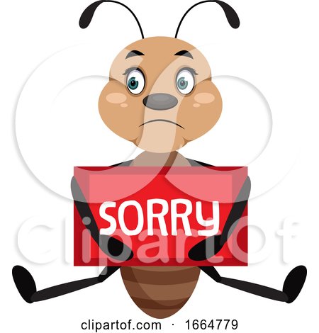 Ant with Sorry Sign by Morphart Creations
