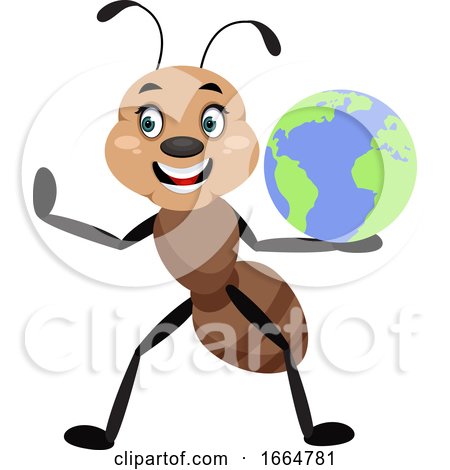 Ant with Planet Earth by Morphart Creations