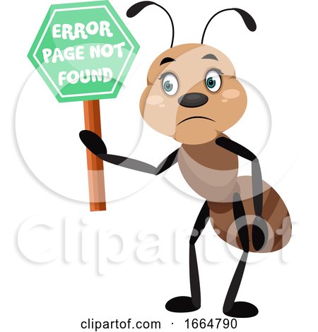 Ant Holding 404 Error Sign by Morphart Creations