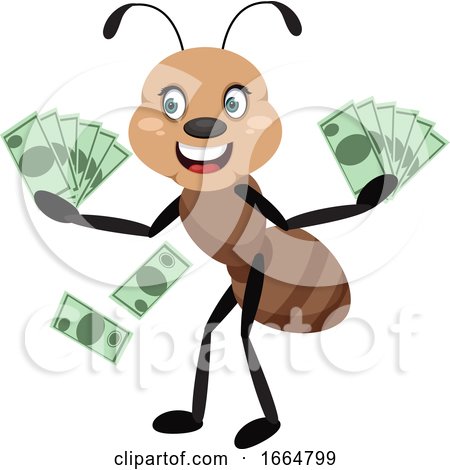 Ant Holding Money by Morphart Creations