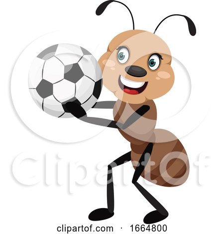 Ant Holding Football Ball by Morphart Creations