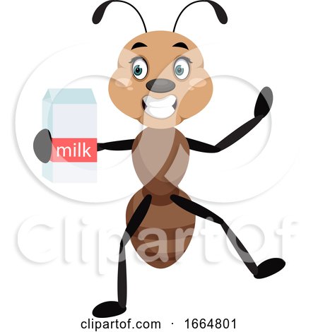 Ant Holding Milk by Morphart Creations