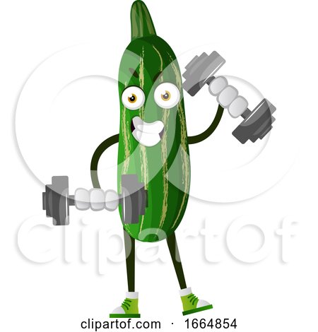 Cucumber Lifting Weights by Morphart Creations
