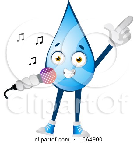 Water Drop Singing on Microphone by Morphart Creations