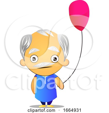 Old Man Holding Balloon by Morphart Creations