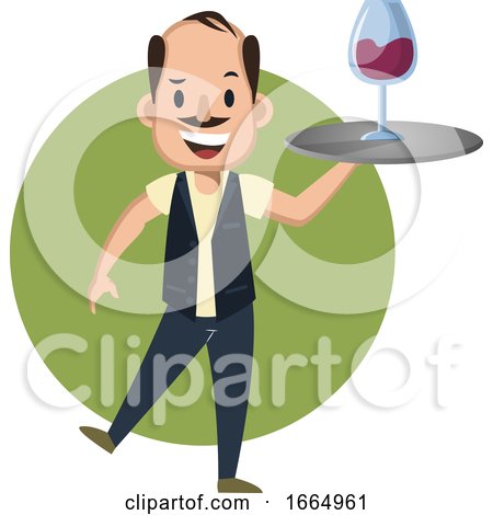 Man Serving Wine by Morphart Creations