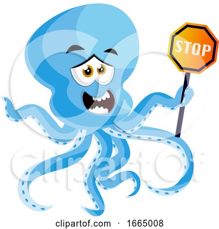 Octopus with Stop Sign by Morphart Creations