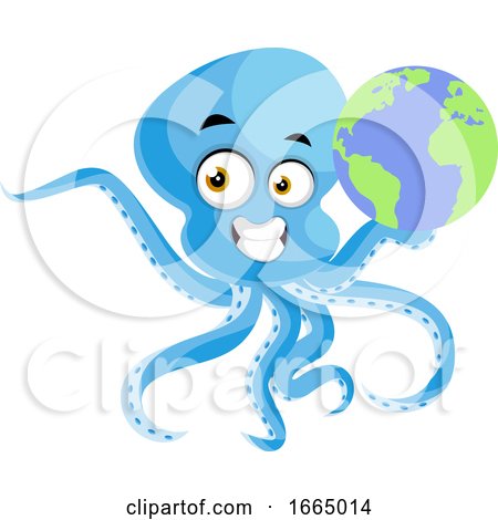 Octopus Holding Globe by Morphart Creations