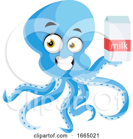 Octopus Holding Milk by Morphart Creations