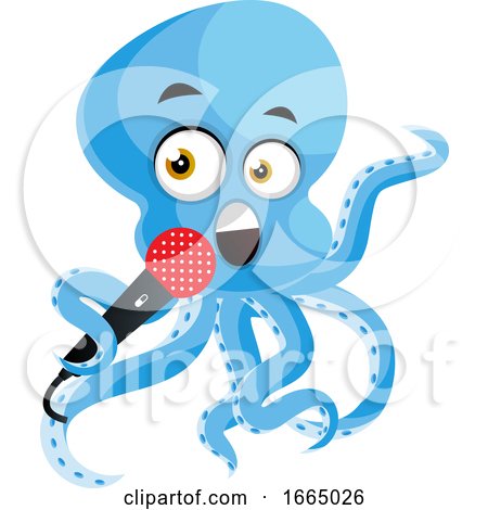 Octopus Singing on Microphone by Morphart Creations