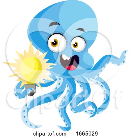 Octopus Holding Lightbulb by Morphart Creations