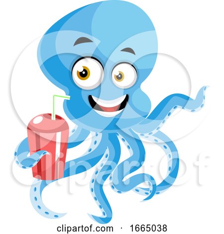 Octopus with Drink by Morphart Creations