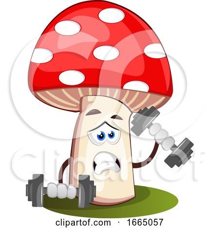 Mushroom Lifting Weights by Morphart Creations