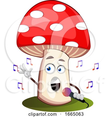 Mushroom Singing on Microphone by Morphart Creations