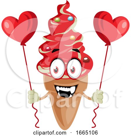 Ice Cream with Heart Balloons by Morphart Creations