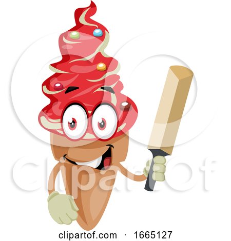 Ice Cream with a Cricket Bat by Morphart Creations