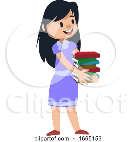 Girl Holding Books by Morphart Creations