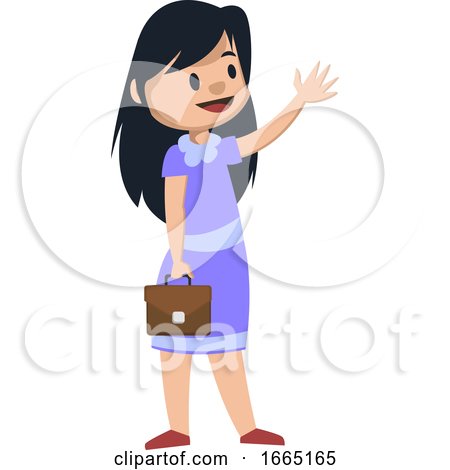 Girl in Red Shoes with Bag by Morphart Creations