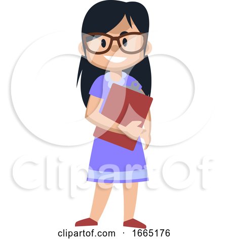 Girl with Glasess and Book by Morphart Creations