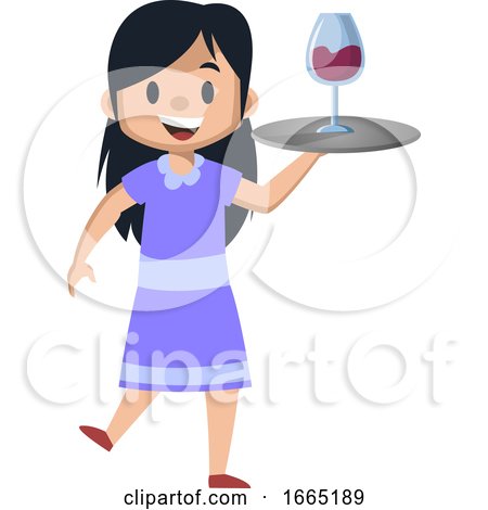 Girl Serving Wine by Morphart Creations