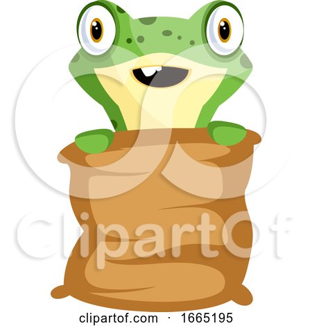 Cheerful Baby Frog Holding a Pillow by Morphart Creations