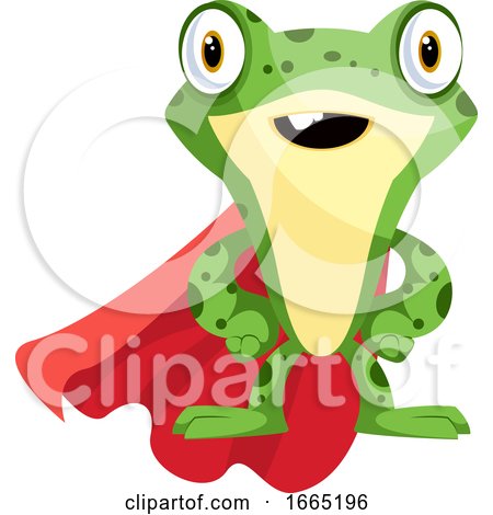 Superhero Frog Mascot Wearing a Cape by Morphart Creations