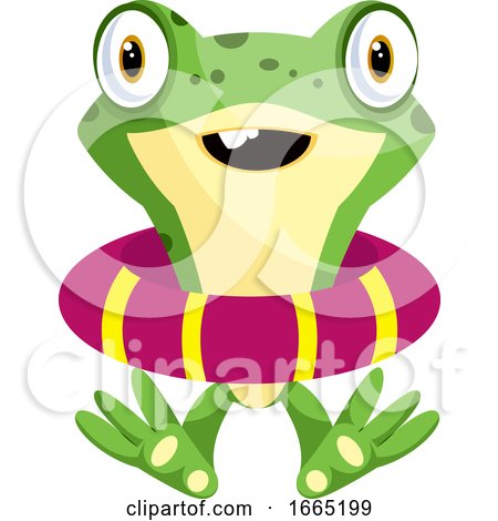 Cute Baby Frog Wearing a Life Buoy by Morphart Creations