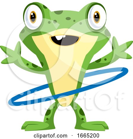 Happy Frog Dancing with the Hula Hoop by Morphart Creations