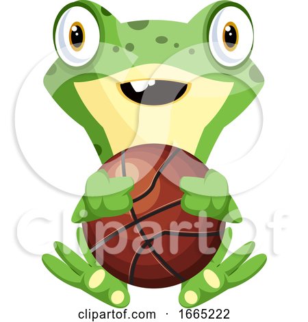 Happy Frog Playing Basketball by Morphart Creations