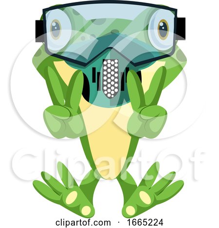 Cheerful Frog Diving with a Diving Mask by Morphart Creations