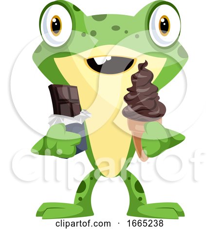 Cheerful Baby Frog Eating Candies by Morphart Creations