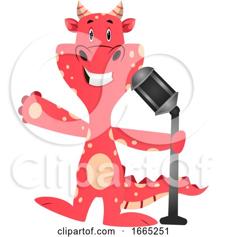 Red Dragon Is Holding Microphone by Morphart Creations
