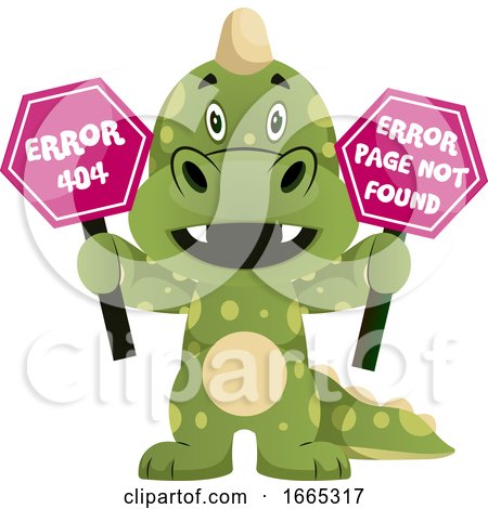 Green Dragon Is Holding Error Sign by Morphart Creations