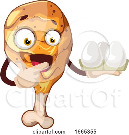 Surprised Chicken Leg Holding Eggs by Morphart Creations