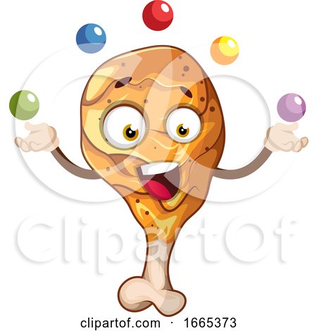 Cheerful Fried Drumstick Juggling by Morphart Creations