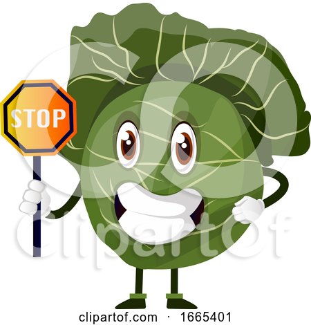 Cabbage Is Holding a Stop Sign by Morphart Creations