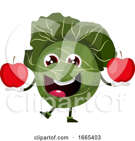 Cabbage Is Holding Two Apples by Morphart Creations