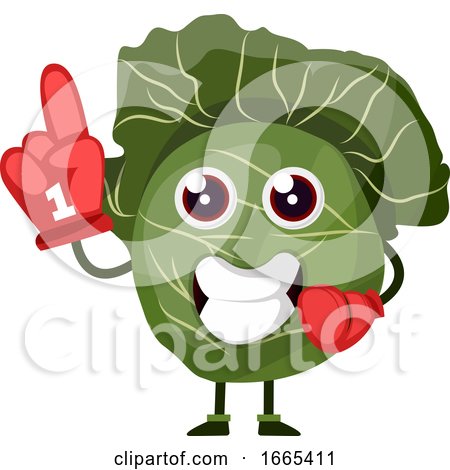 Cabbage with Red Cheering Glove by Morphart Creations