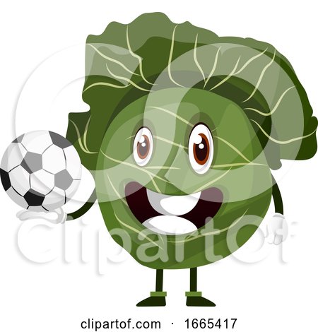 Cabbage Is Holding a Soccer Ball by Morphart Creations