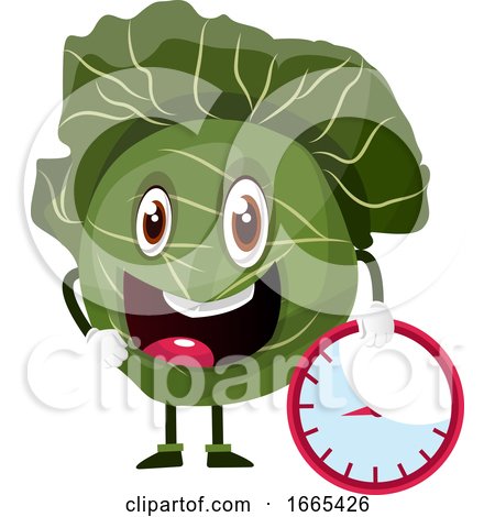 Cabbage Is Holding a Clock by Morphart Creations