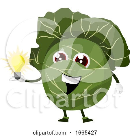 Cabbage Is Holding a Light Bulb by Morphart Creations